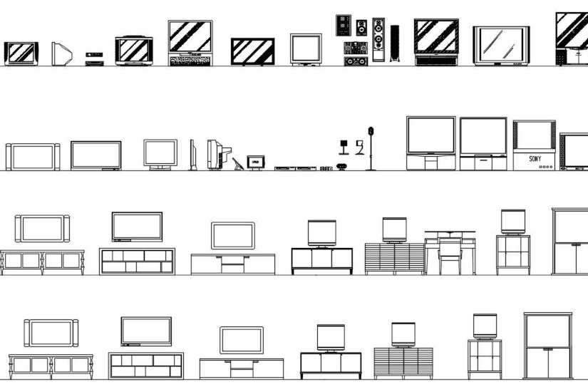 Bloques de TELEVISIÓN para AutoCAD GRATUITOS